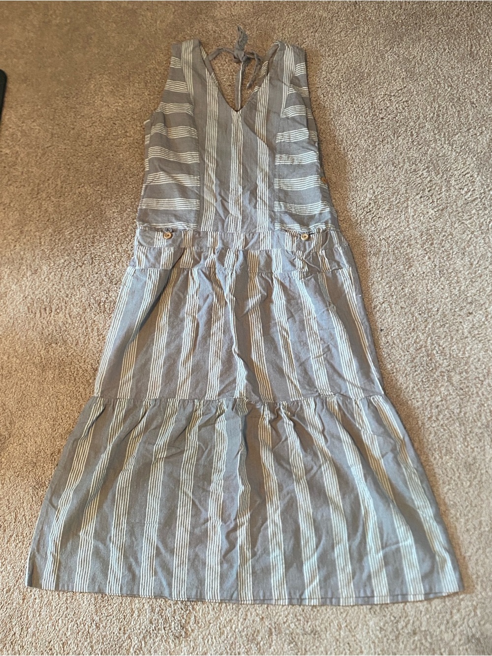 Liz Alig Sleeveless Blue & White Striped Dress